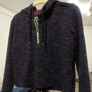 Superdry cropped hoodie in dark purple